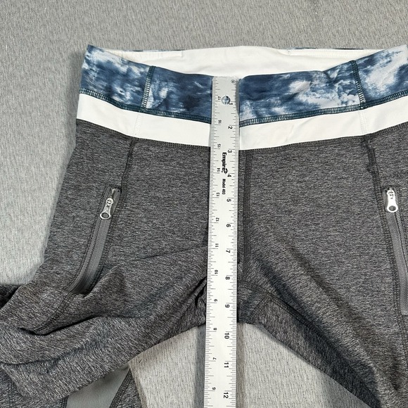 Lululemon Inspire Leggings II Mesh Panels Size 6 Heathered Grey Sea Side Zip - Picture 5 of 9